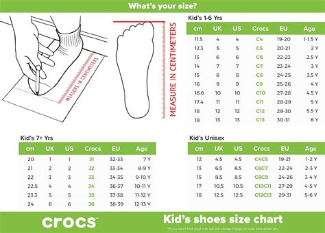 crocs rain boots size chart